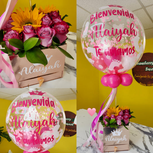 Combo Special Flower Box + Globo Personalizado